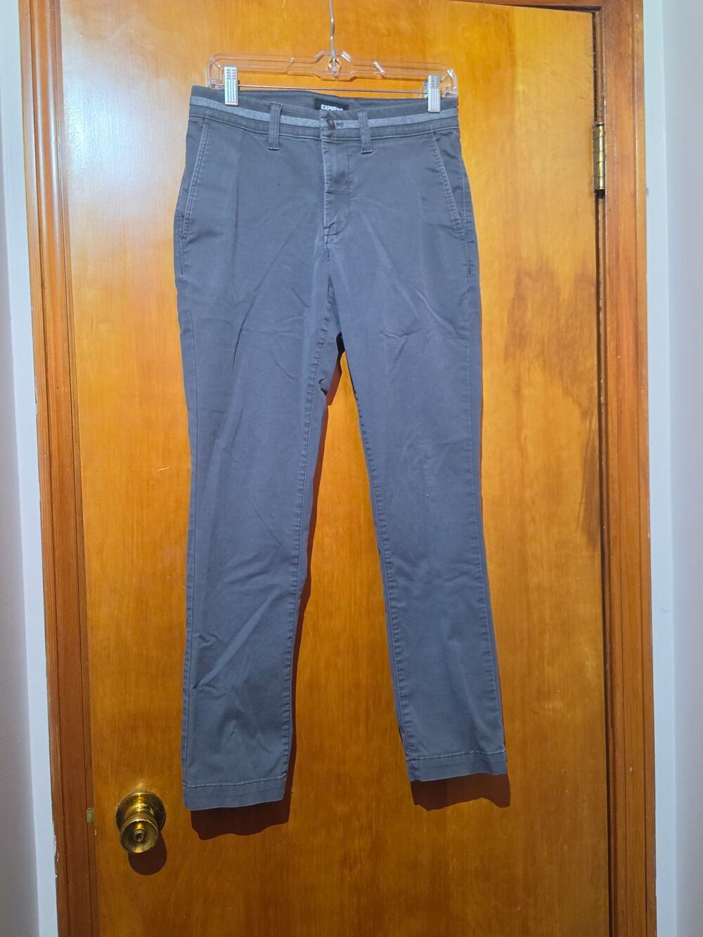 Express Men's 365 Comfort Stretch+ Skinny Chino Pants Slate Gray 28x30